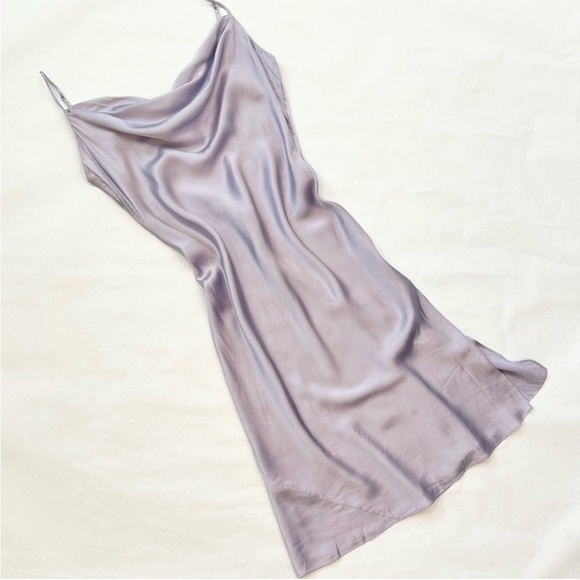 Vintage Y2K 100% Silk Dress Silk Slip Dress Backless Dress Cowl Valentines - Picture 4 of 11